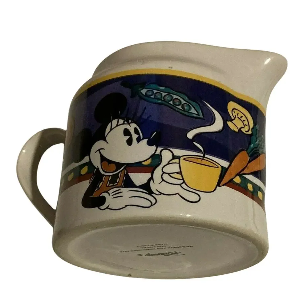 Vintage Disney Minnie‎ Mouse Stoneware Creamer With Vegetable Pattern